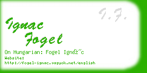 ignac fogel business card